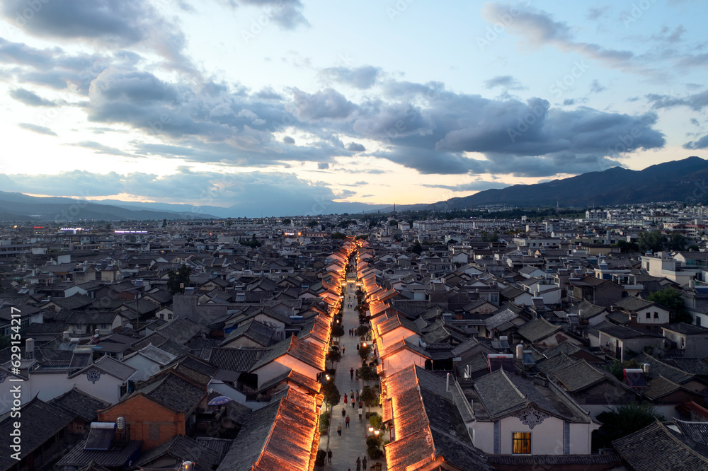 Buildings and landscapes in Weishan, Yunnan, China.