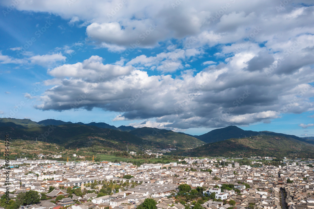 Buildings and landscapes in Weishan, Yunnan, China.