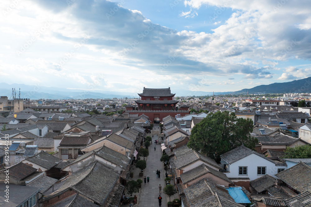 Buildings and landscapes in Weishan, Yunnan, China.