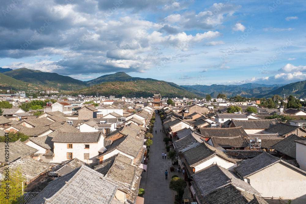 Buildings and landscapes in Weishan, Yunnan, China.