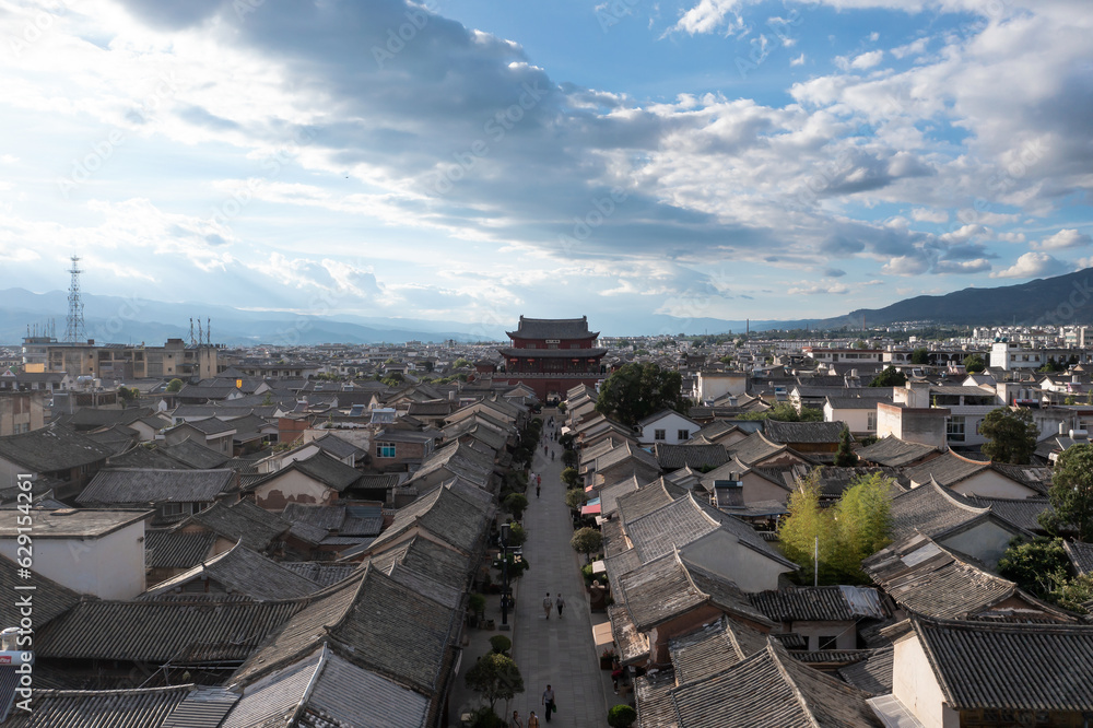 Buildings and landscapes in Weishan, Yunnan, China.