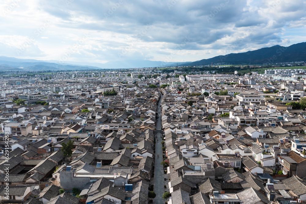 Buildings and landscapes in Weishan, Yunnan, China.