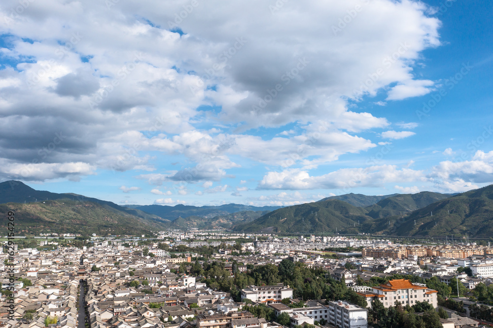 Buildings and landscapes in Weishan, Yunnan, China.