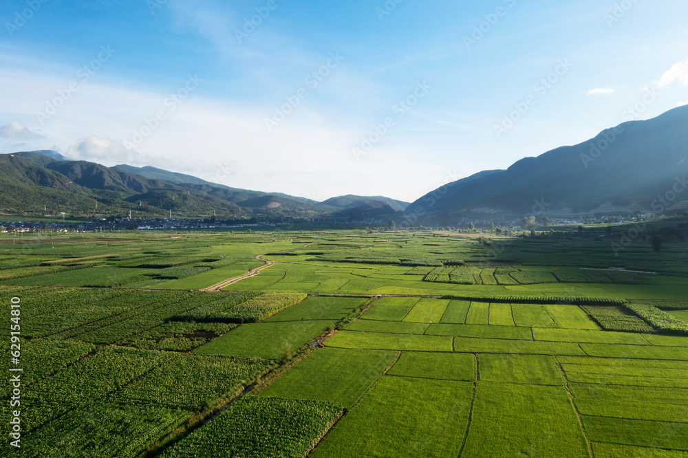 Farmland and fields in Yunnan, China.