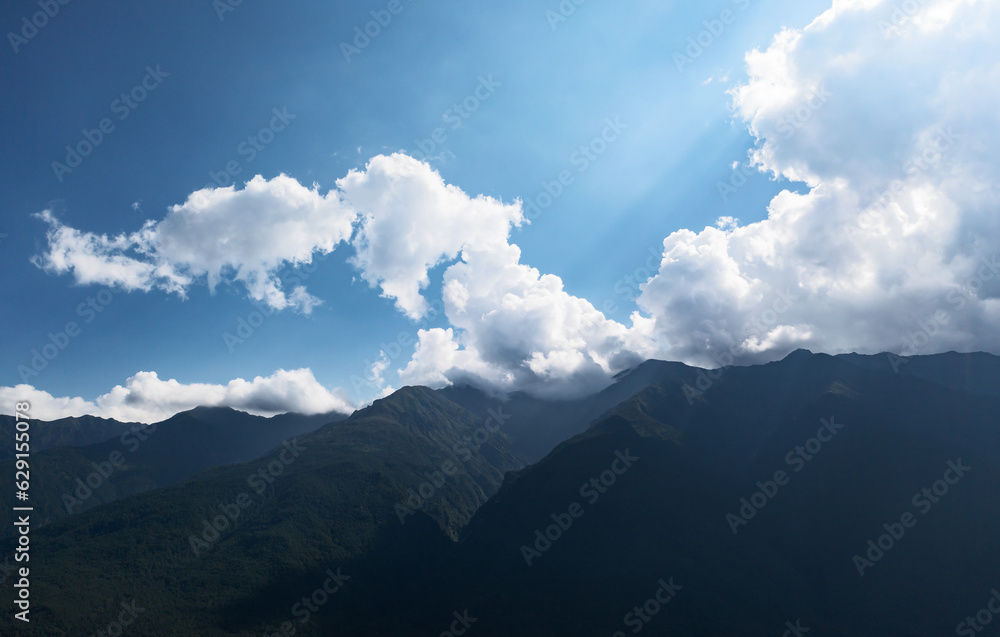 Mountain and clouds in Dali, Yunnan, China.