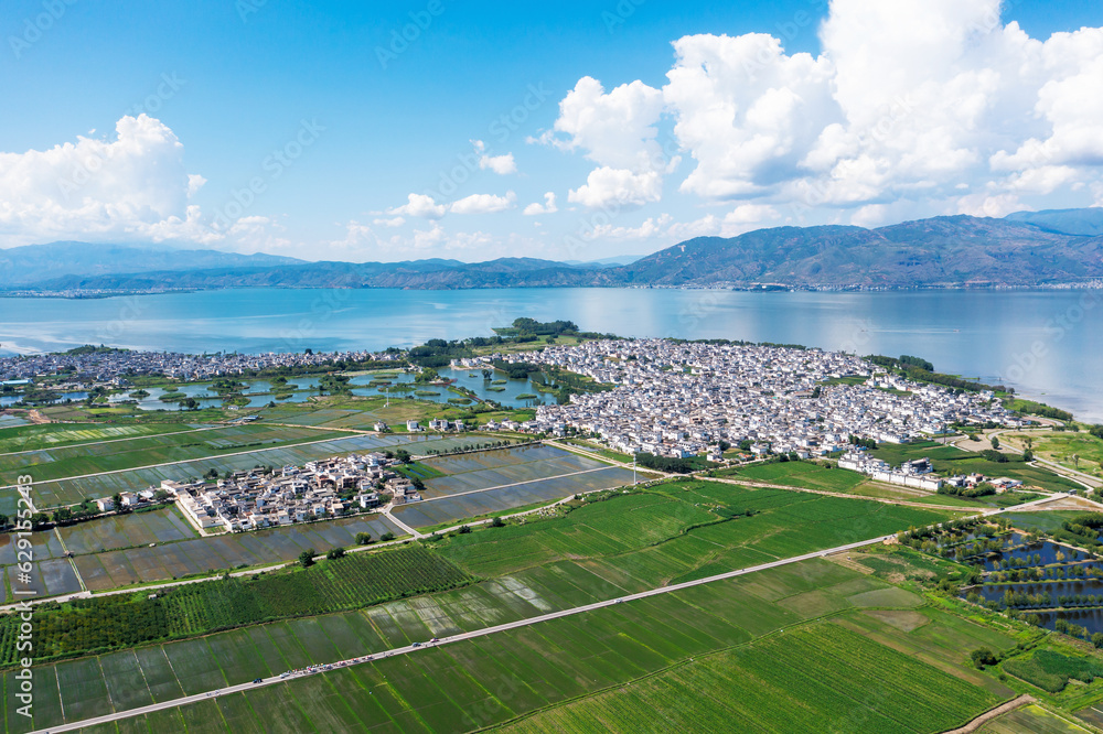 Fields and villages in Yunnan, China.