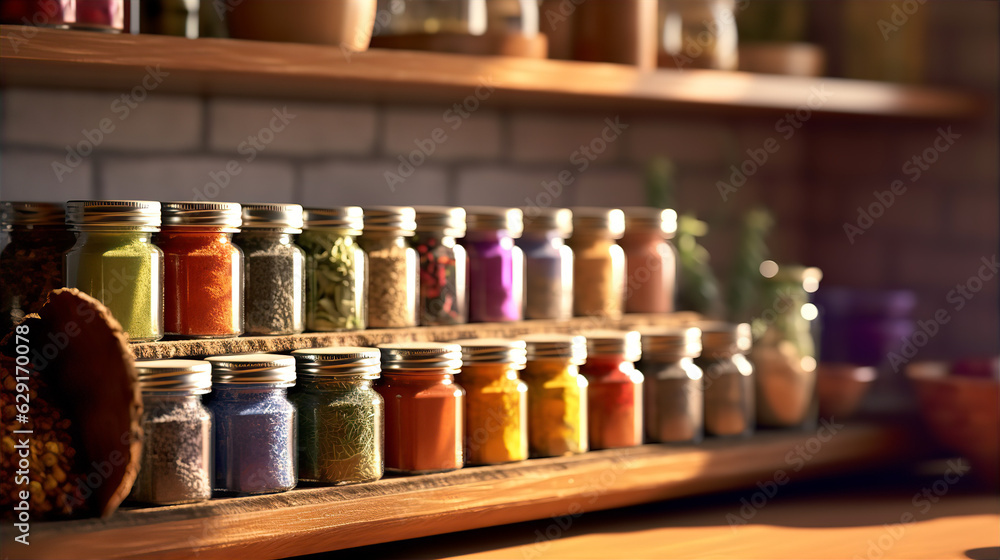 Vibrant Assortment of Colorful Spices - AI Generated 