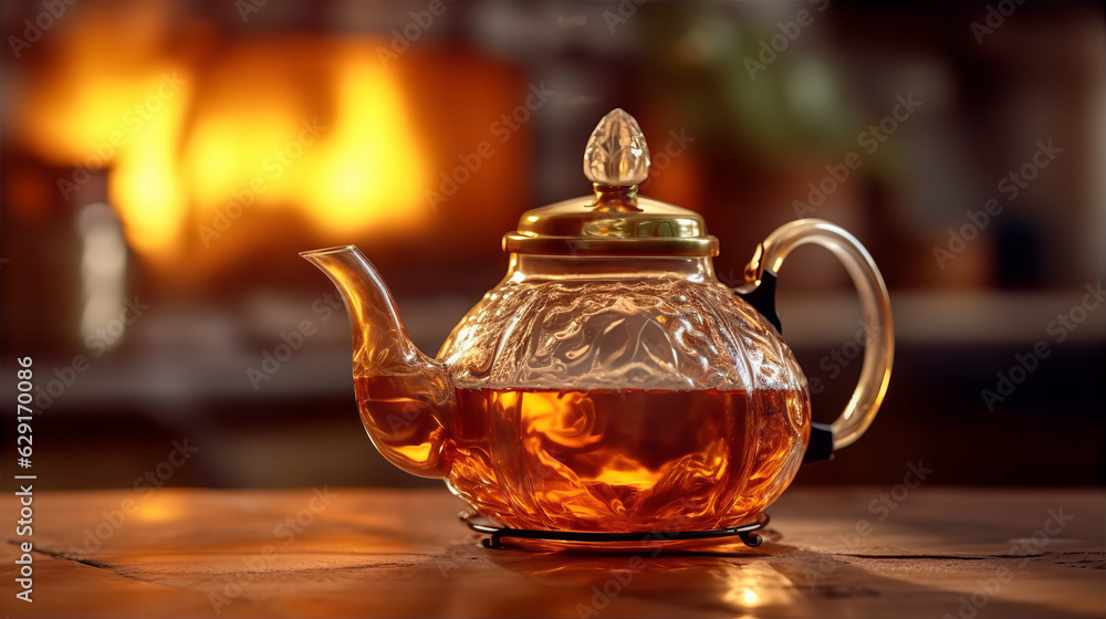 Beautiful Glass Teapot - AI Generated 