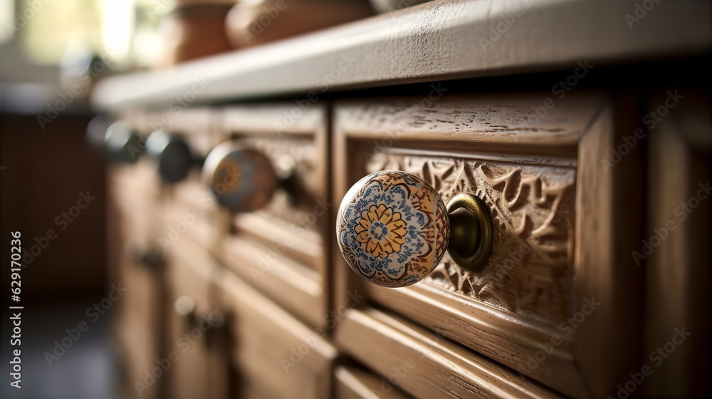 Creative Old School Handles on a Drawer - AI Generated 