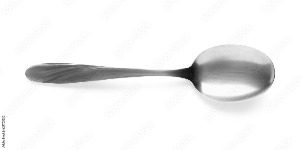 Stainless steel spoon isolated on white background