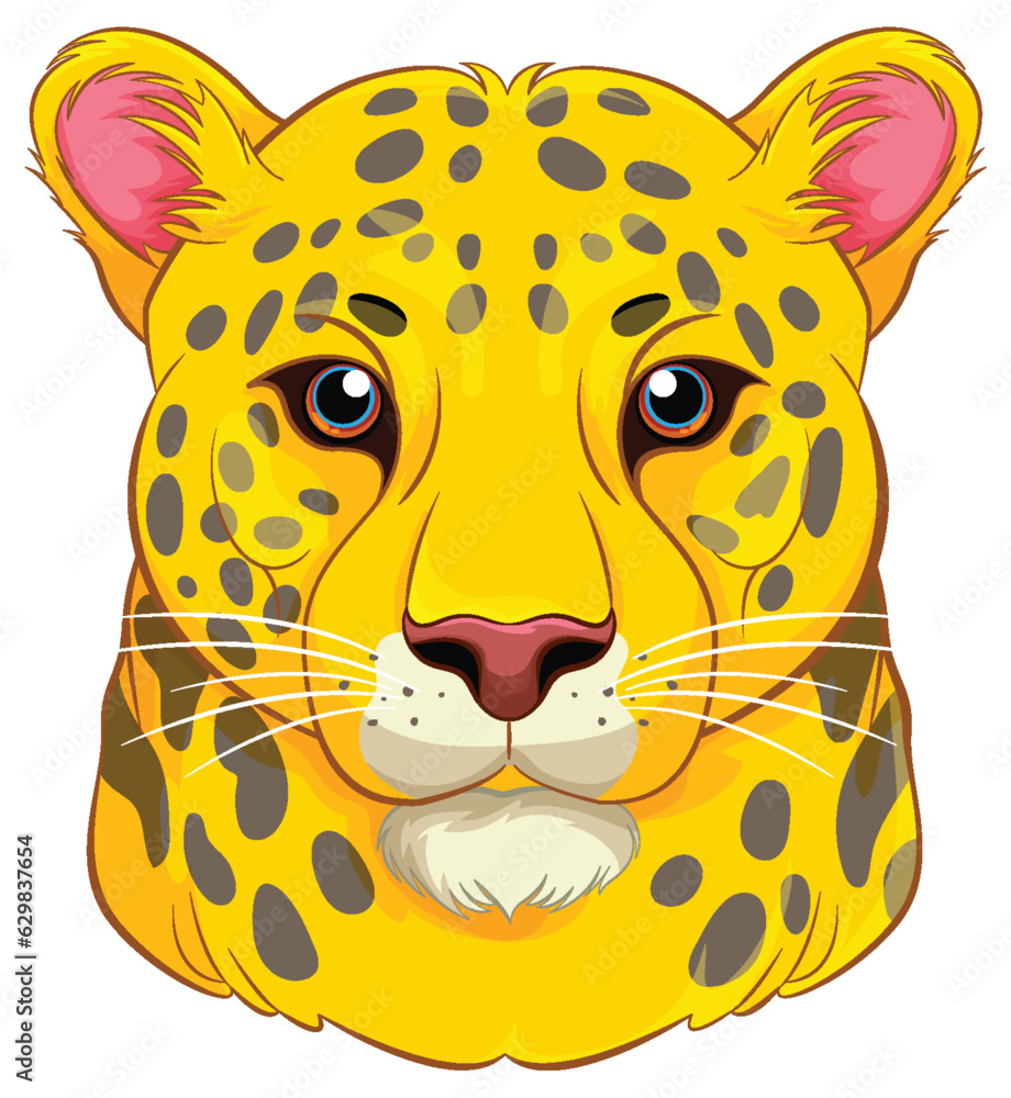 Cartoon Tiger Head Isolated