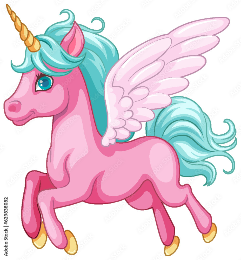 Cute Flying Unicorn Cartoon