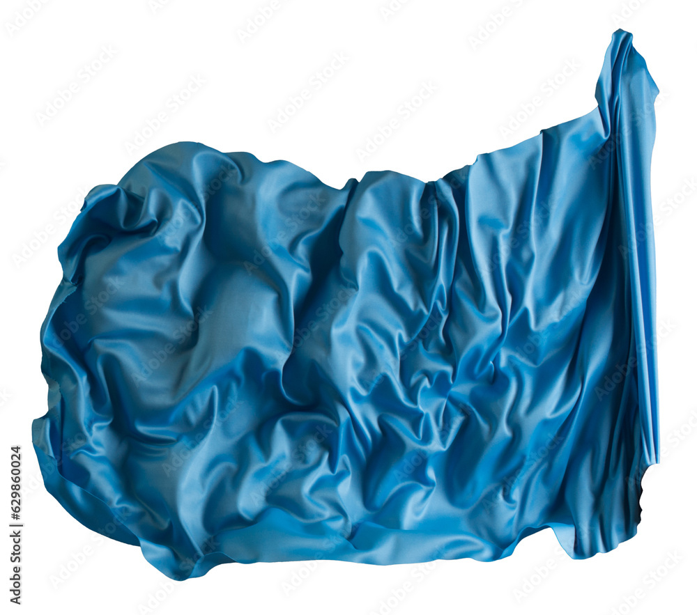 Blue cloth flutters