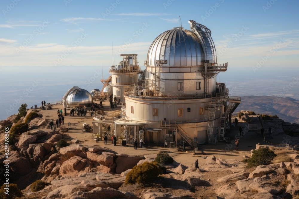 Huge astronomical observatory against the blue sky.