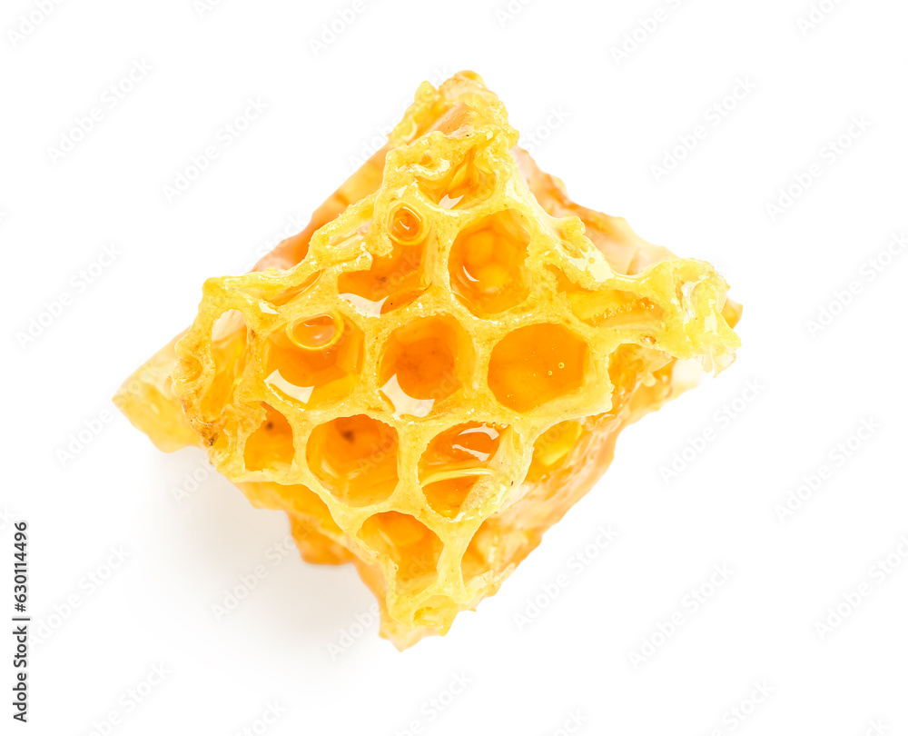 Sweet honeycomb on white background