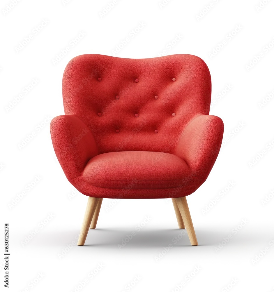 Modern red chair isolated