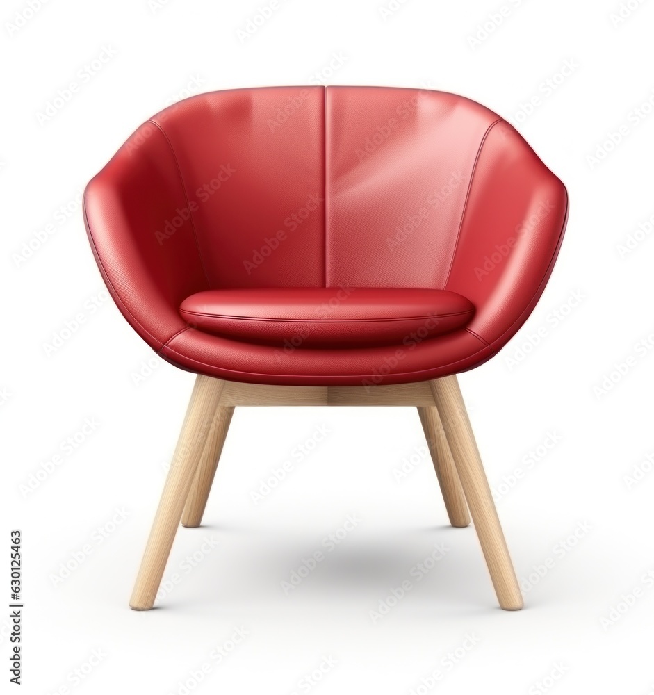 Modern red chair isolated