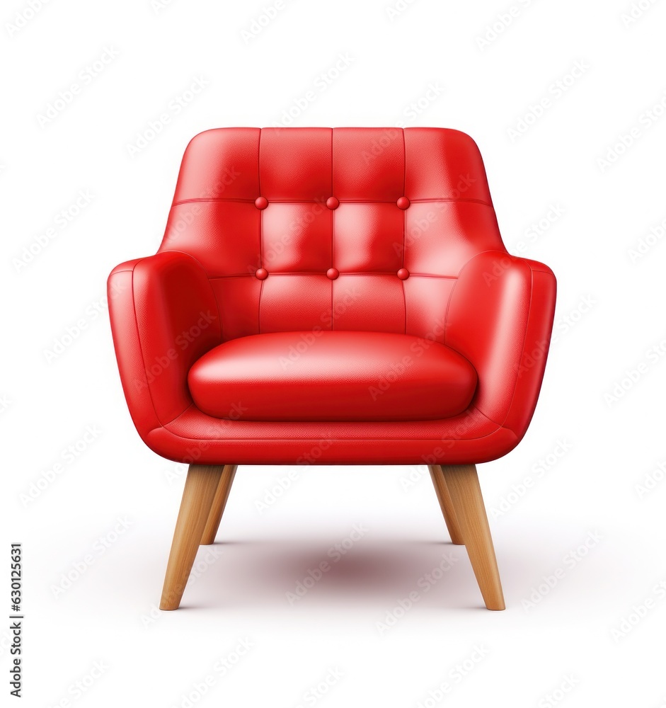 Modern red chair isolated