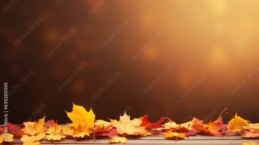 Autumn leaves background with copy space