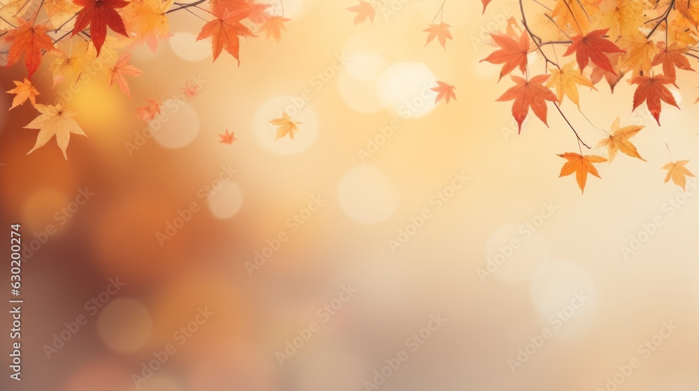 Autumn leaves background with copy space