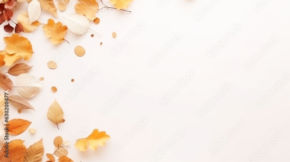 Autumn minimalist beige background