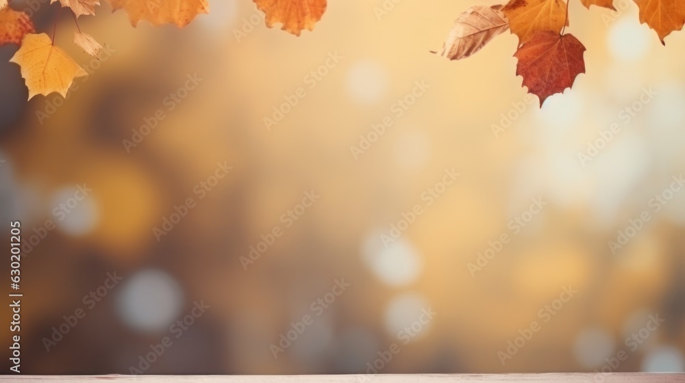 Autumn leaves background with copy space