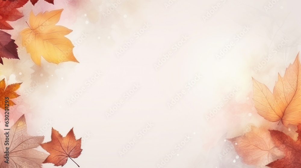 Autumn leaves background with copy space