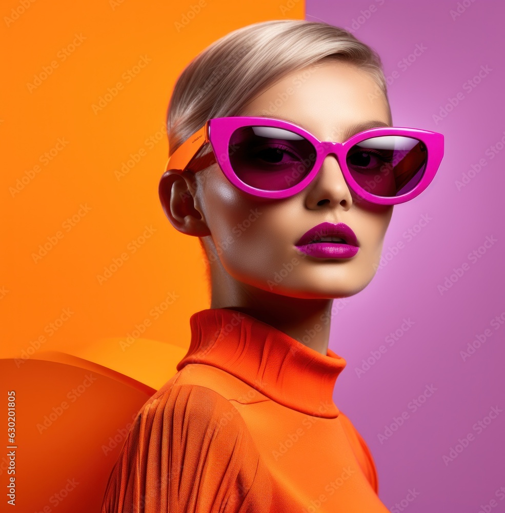 Fashion girl in sunglasses.