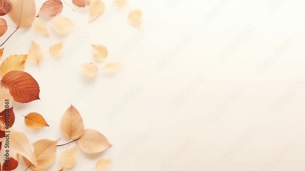 Autumn minimalist beige background