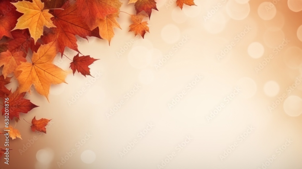 Autumn leaves background with copy space