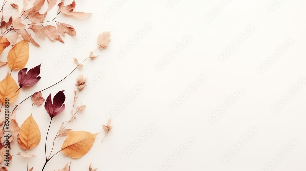 Autumn minimalist beige background