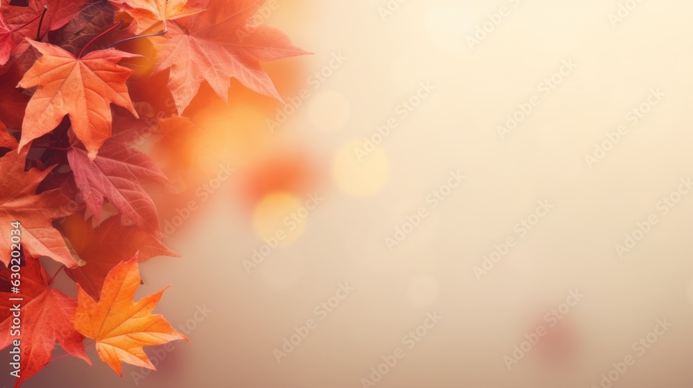 Autumn leaves background with copy space