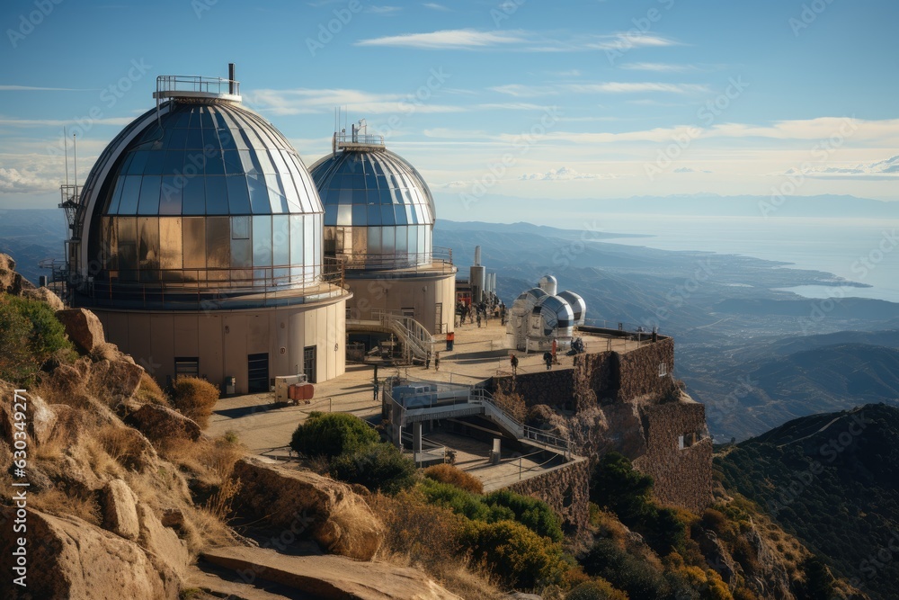 Huge astronomical observatory against the blue sky.