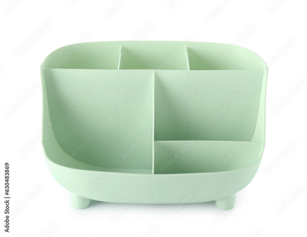 Plastic stationery holder isolated on white background