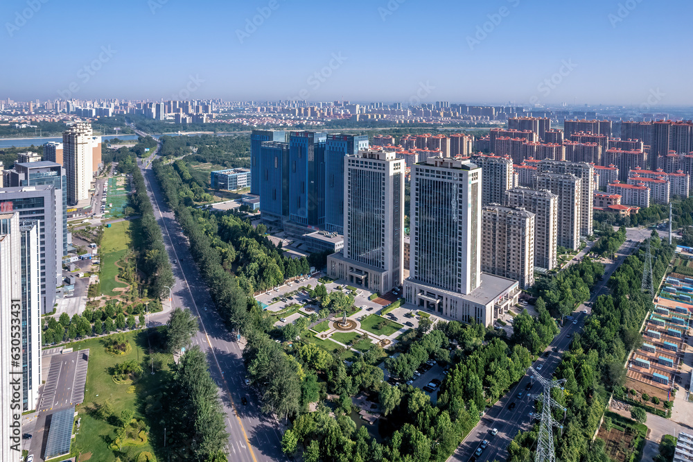 Aerial Shouguang City Modern Building