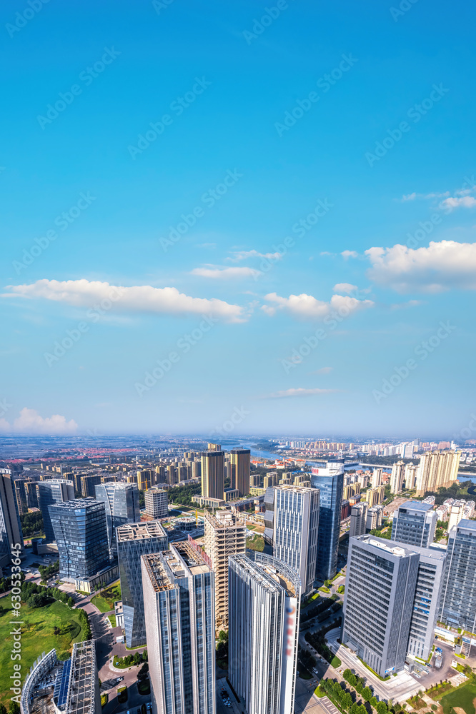 Aerial Shouguang City Modern Building