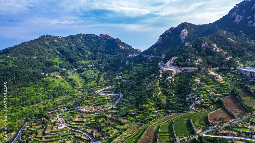 Aerospace Qingdao Coastline rural pastoral scenery