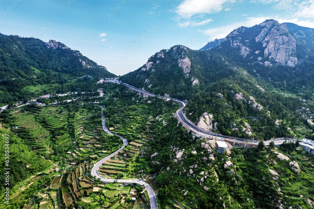 Aerospace Qingdao Coastline rural pastoral scenery