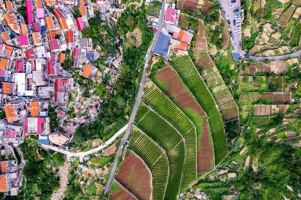 Aerospace Qingdao Coastline rural pastoral scenery