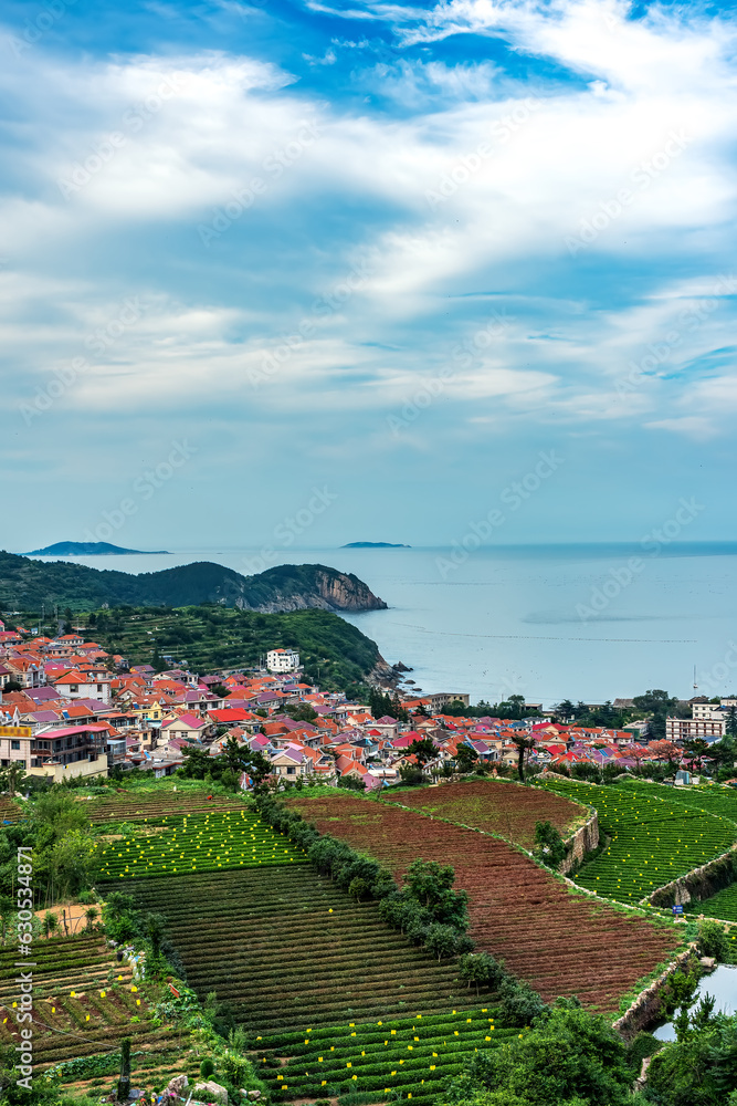 Aerospace Qingdao Coastline rural pastoral scenery