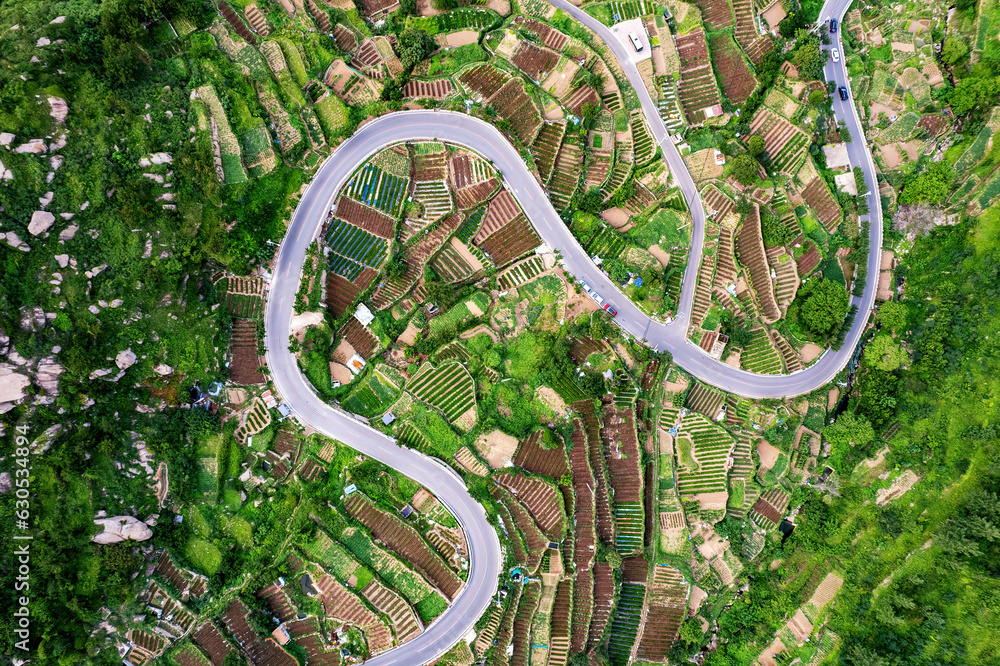 Aerospace Qingdao Coastline rural pastoral scenery