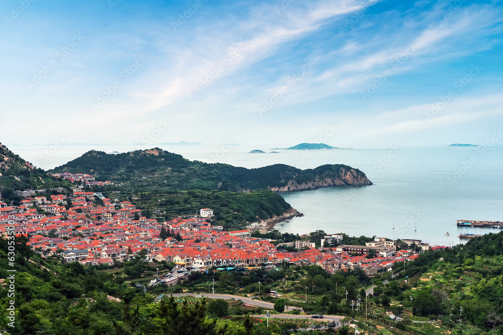 Aerospace Qingdao Coastline rural pastoral scenery