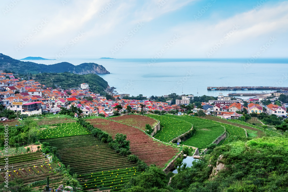 Aerospace Qingdao Coastline rural pastoral scenery