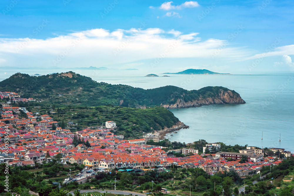 Aerospace Qingdao Coastline rural pastoral scenery