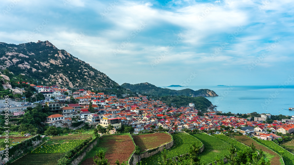 Aerospace Qingdao Coastline rural pastoral scenery