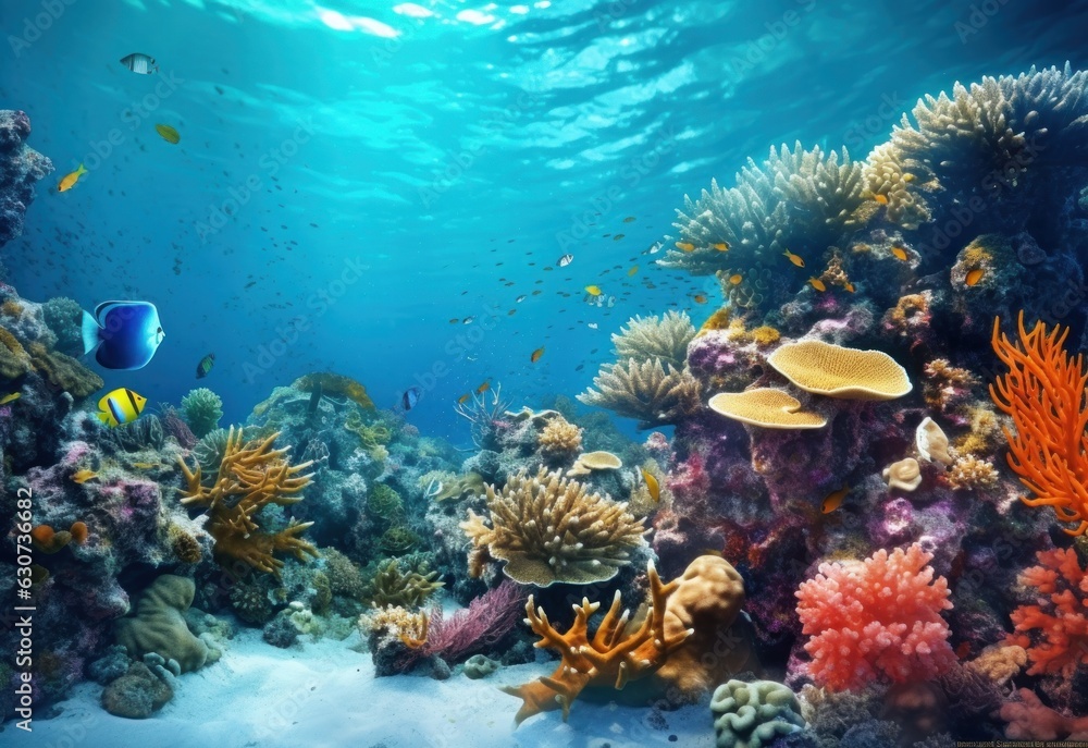 Natural coral reef vivid background