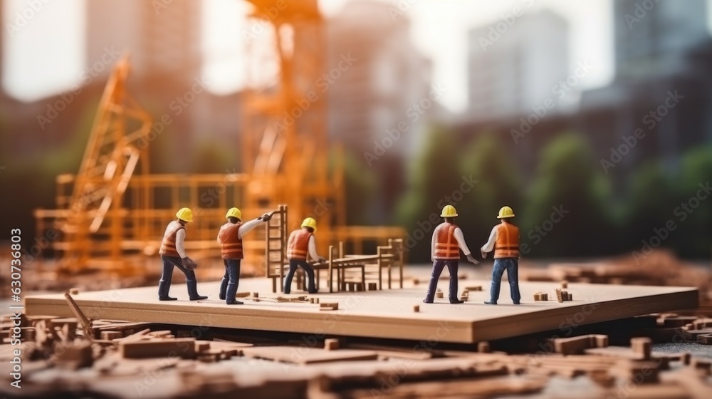 Engineers Constructing Industrial Background