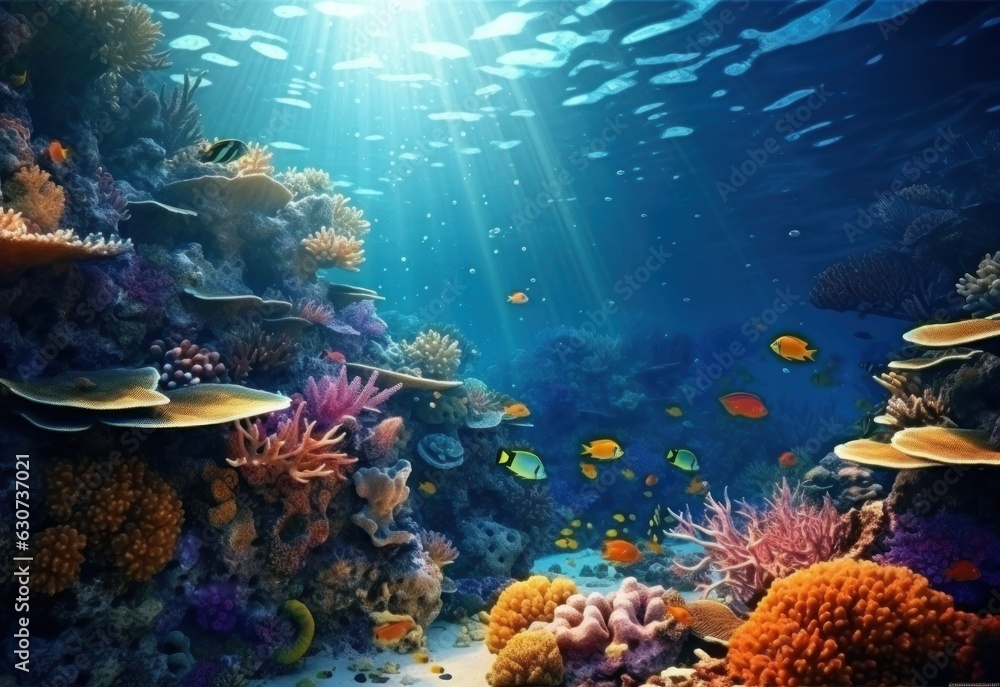 Natural coral reef vivid background