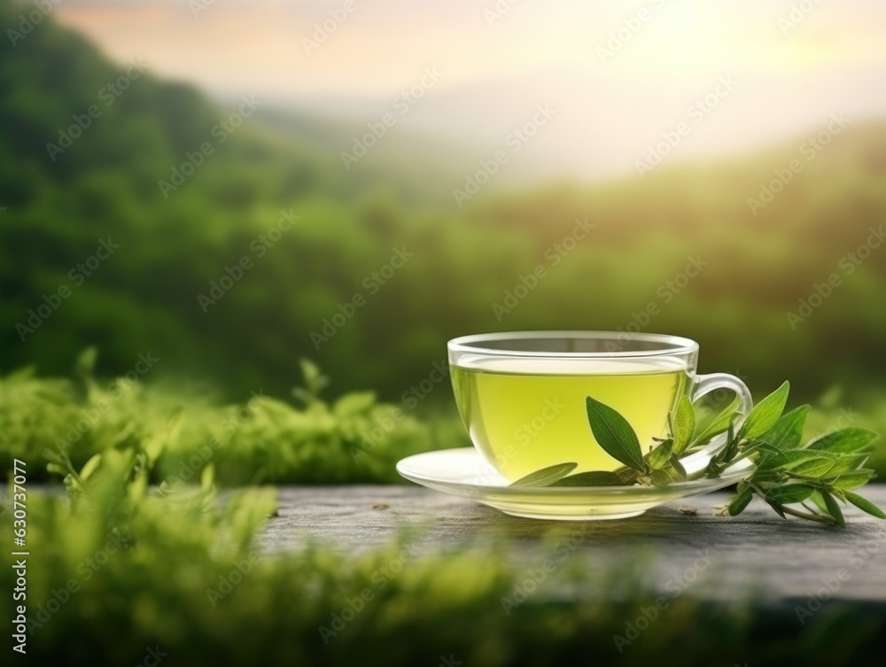 Green tea natural background