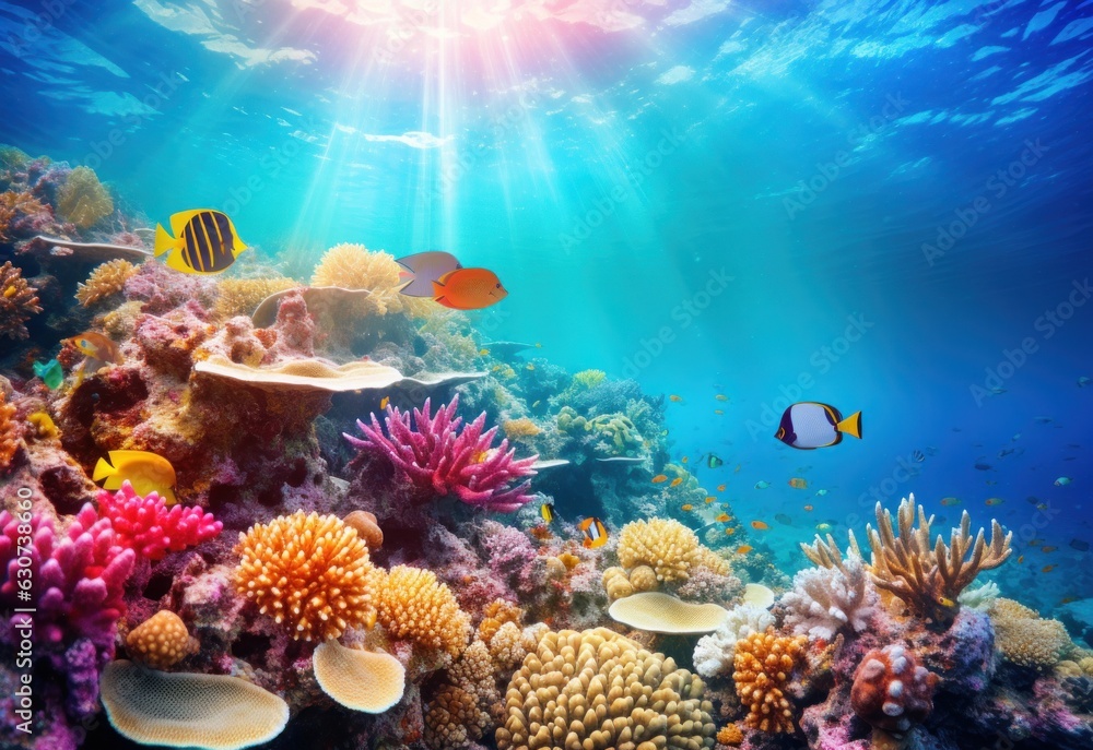 Natural coral reef vivid background